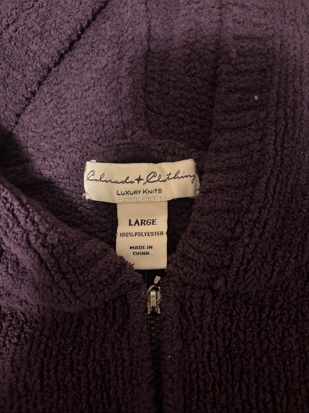women’s purple sweater hoodie zip up - Picture 3 of 4